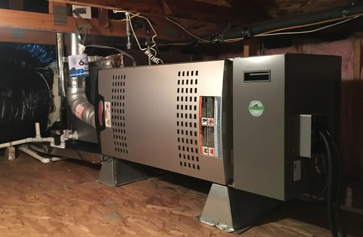 Furnace installation in progress